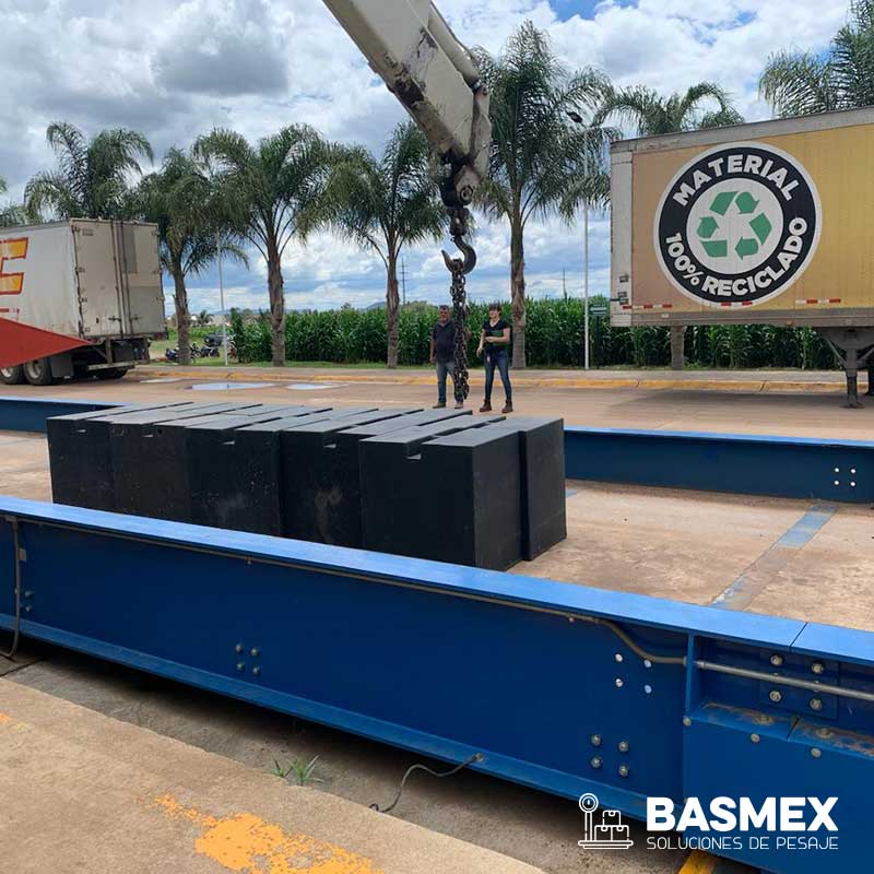 inspección y calibración báscula camionera con certificación EMA Profeco