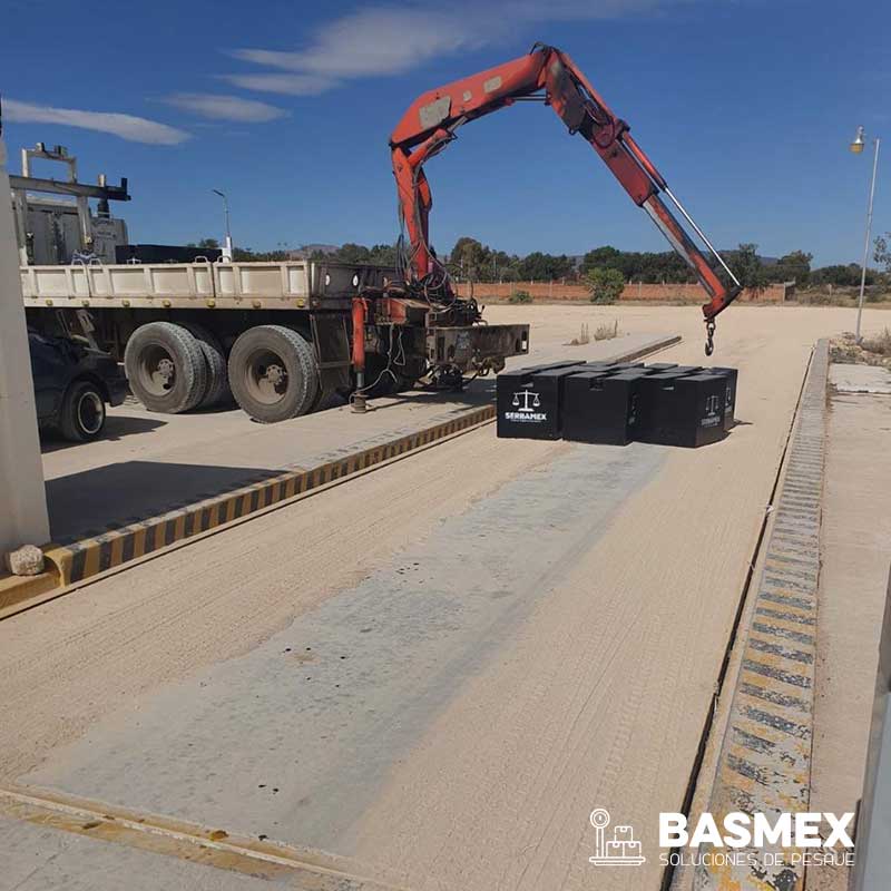 inspección y calibración báscula camionera con certificación EMA Profeco